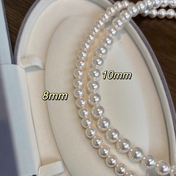 French Elegant Micro Set Zircon Round Buckle Imitation Pearl Beaded Necklace For Women's Temperament Jewelry Sweet Accessories