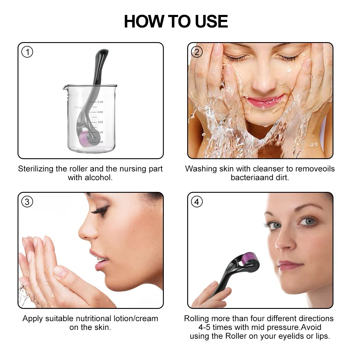 Professional 540 Derma Roller For Hair Growth Beard Growth Micro Face Roller For Skin Care