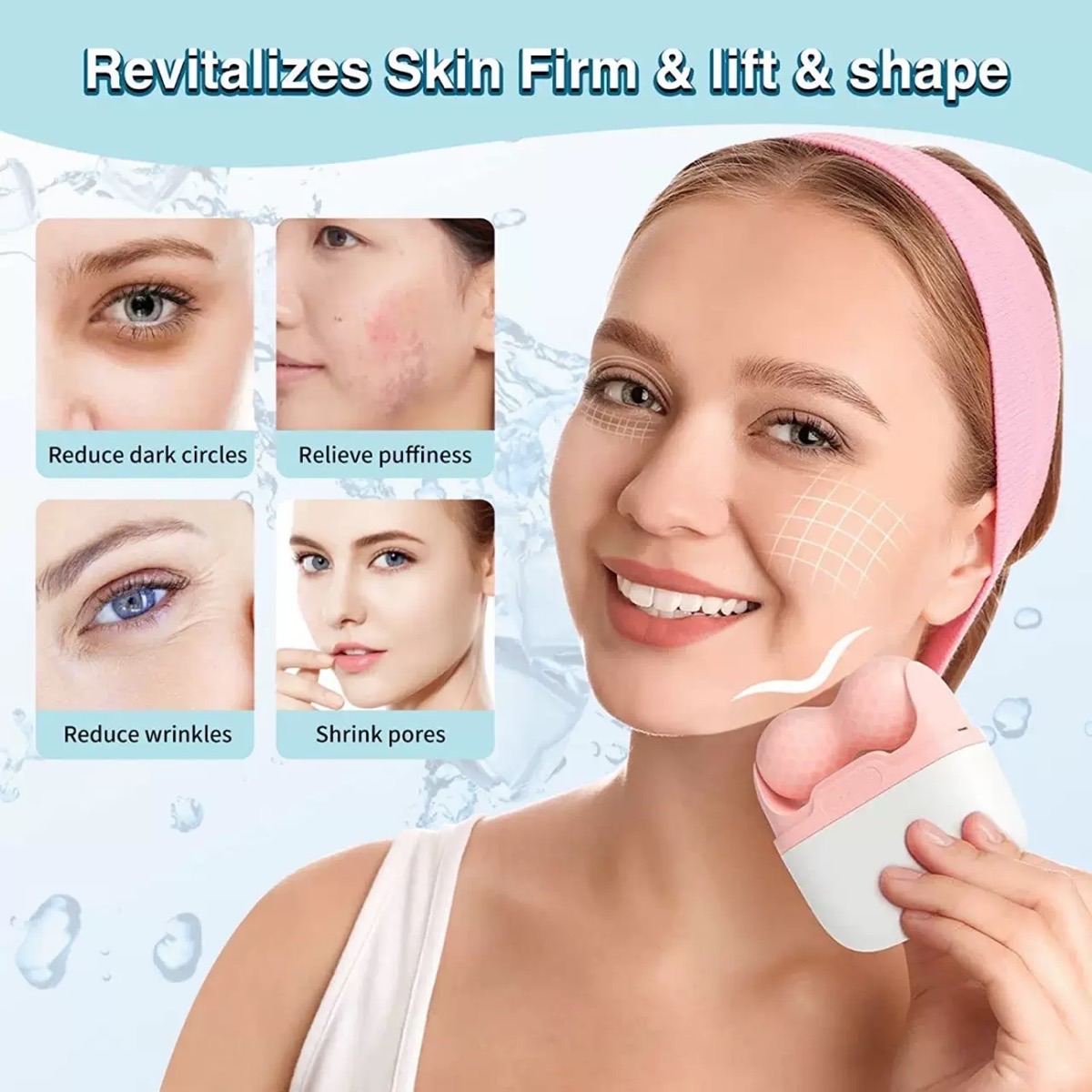2 In 1 Ice Roller For Face Eye Pain Relief Facial Cold Massage Roller Skin Care Pain Relief Makeup Care Tool
