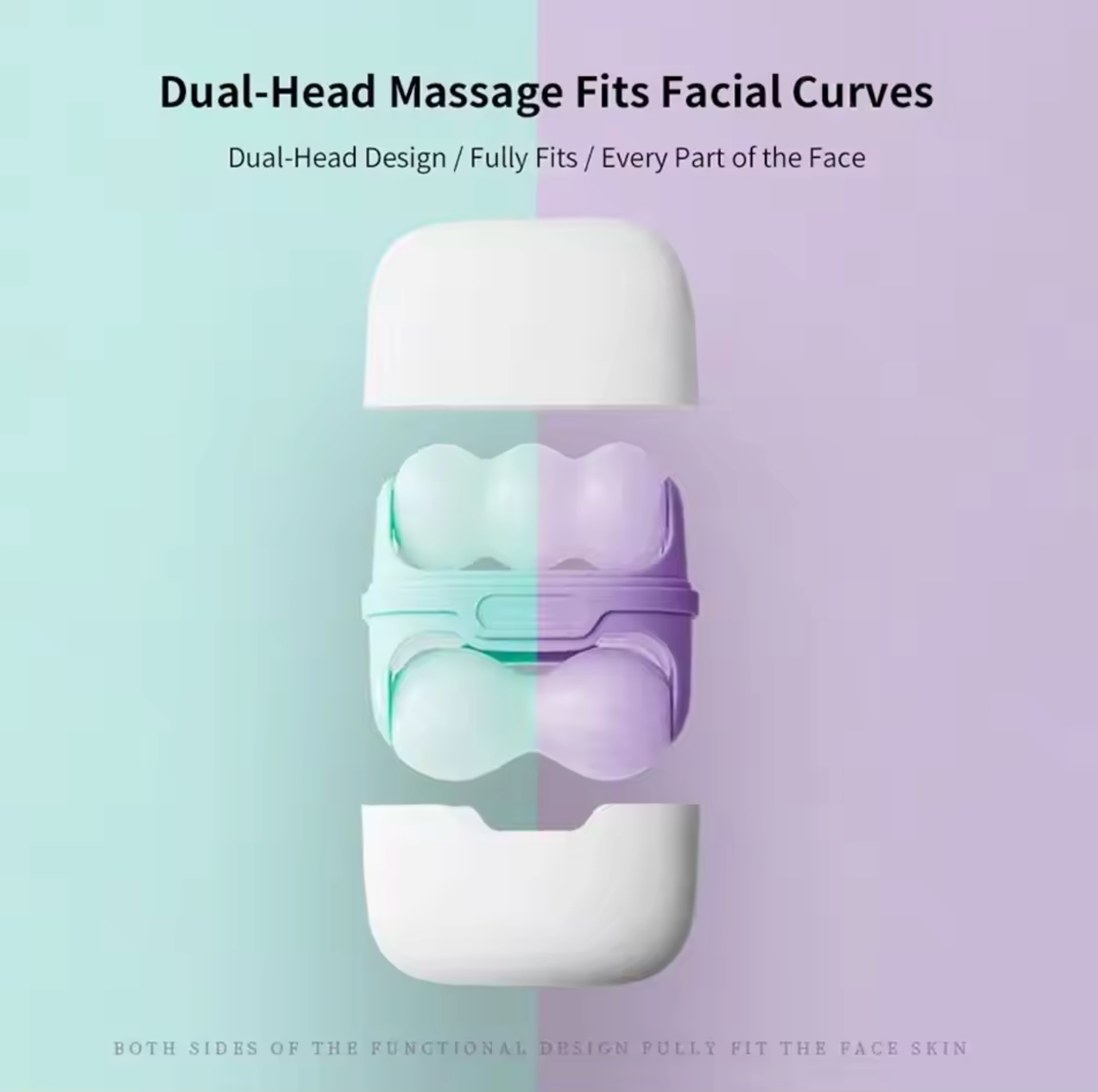 Double-headed ice roller, used for facial and head massage, made of resin material, non-electric skin care tool