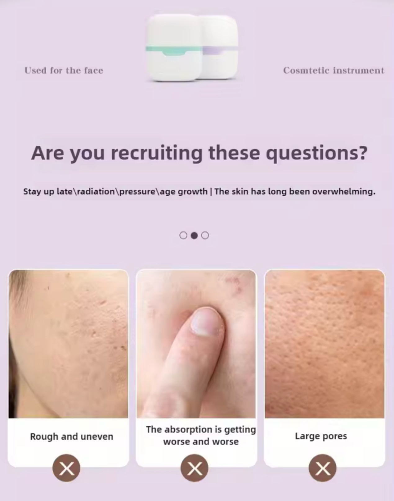 Double-headed ice roller, used for facial and head massage, made of resin material, non-electric skin care tool