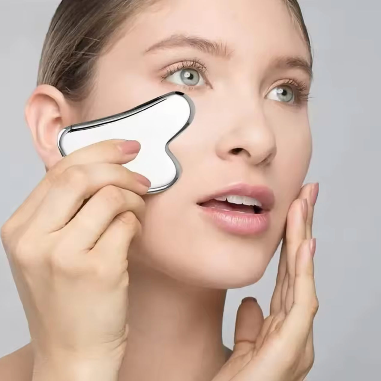 304 Stainless Steel Gua Sha Facial Tools Face Massage Tools Smooth Sturdy Metal Scraper Guasha Tool Face Body Reduce Puffiness