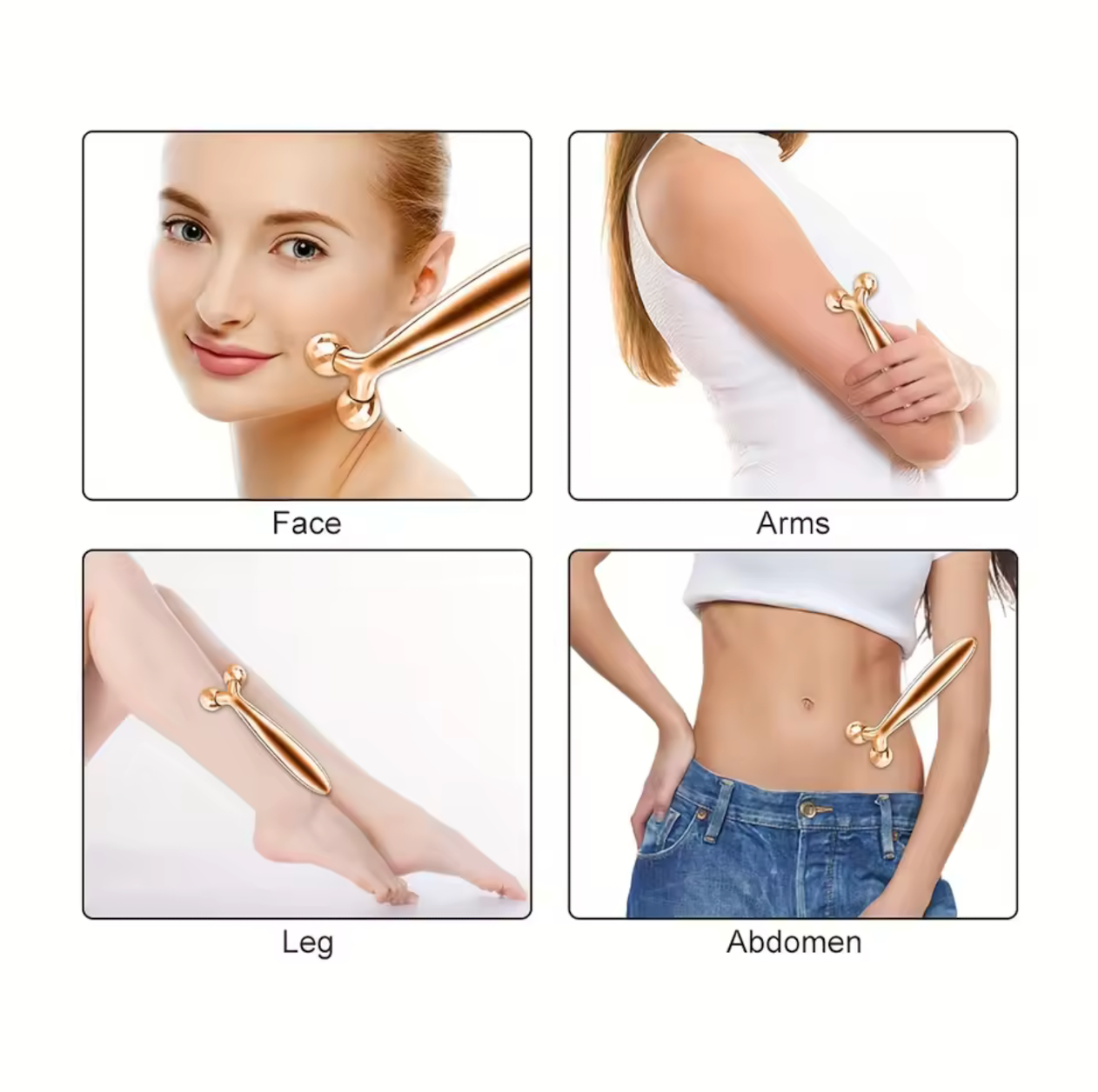 Facial care set, including a stainless steel facial gua sha tool with 3D roller massage function and an eye massager