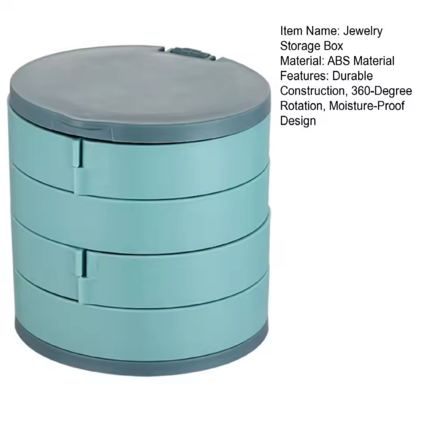 Multi-layer Rotary Jewelry Box Cosmetic Mirror for Ring Necklace Earrings Jewelry Organizer Large-capacity Dustproof Storage Box