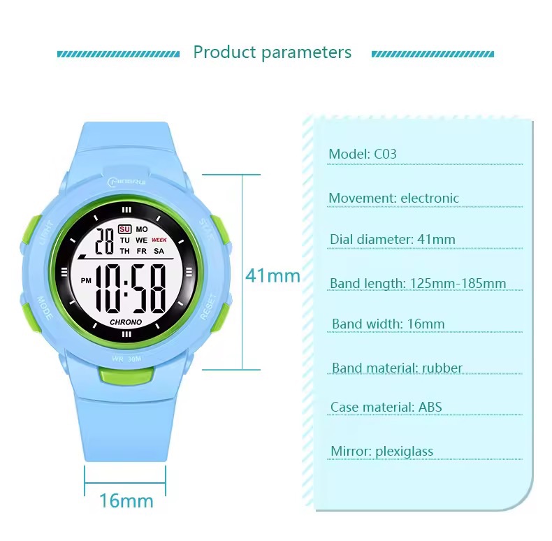 Kids Watches Fashion Luminous Waterproof Alarm Clock Smart Watches Boys and Girls Student Electronic Watch Gift