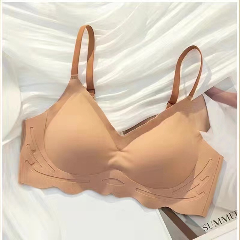 Lightweight Breathable Seamless Bra for Women Push-Up & Side-Support Smooth Back Design Wire-Free Sports & Sleep Bra