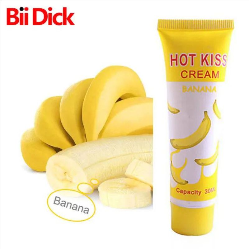 HOT KISS Banana Lubricant Edible Body Grease Oral Vaginal Anal Fruit Lubricant Penis Massage Oil Pain Relieving Love Gel