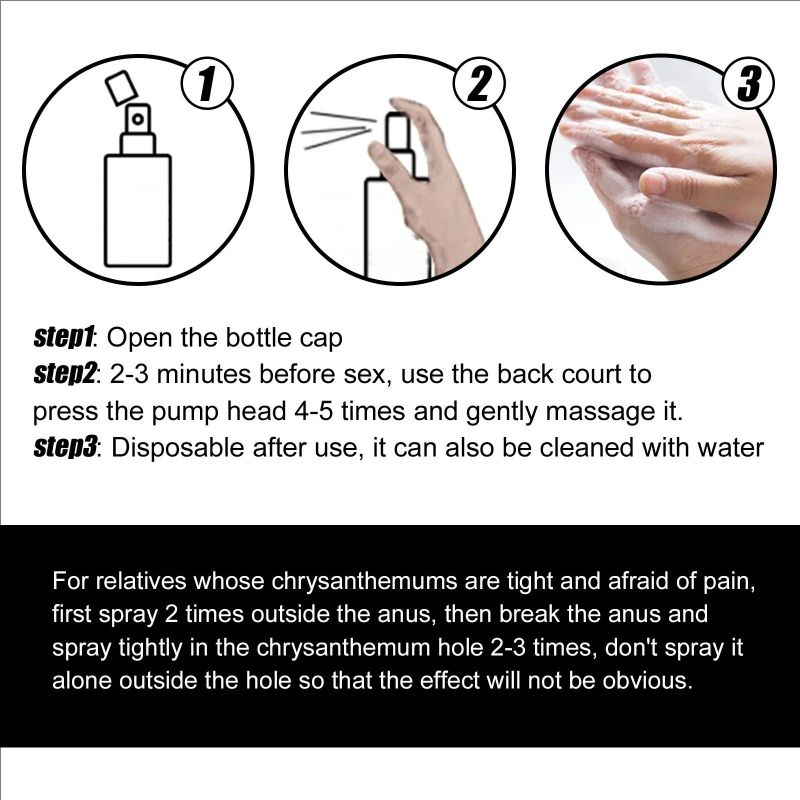 Silk Anal Analgesic Sex Lubricant Posterior Relaxation Spray Water-Based Pain Relief Anal Sex Oil for Adults Gay Women Men Delay