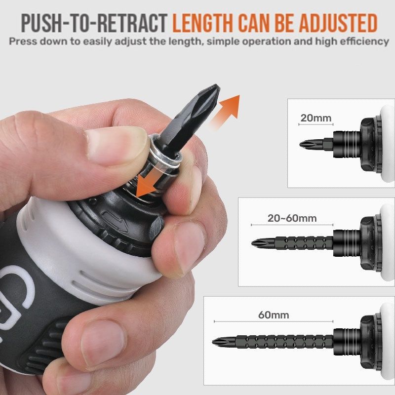 26 In 1 Ratchet Screwdriver Set Magnetic Dual-purpose Batch Head Telescopic Labor-Saving Screwdriver Hand Repair Tool Detachable Mini Screwdriver