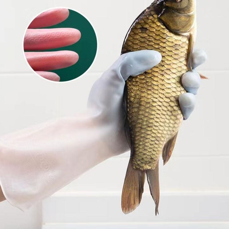 3 Pairs/Set Gradient Color Waterproof Latex Gloves Reusable Household Cleaning Gloves Dishwashing  Laundry Non-slip Waterproof Durable Type  Gloves  Protect Your Hands