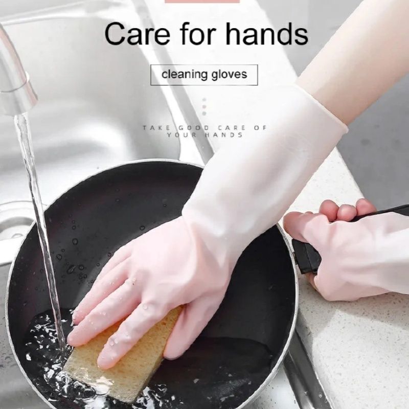 3 Pairs/Set Gradient Color Waterproof Latex Gloves Reusable Household Cleaning Gloves Dishwashing  Laundry Non-slip Waterproof Durable Type  Gloves  Protect Your Hands