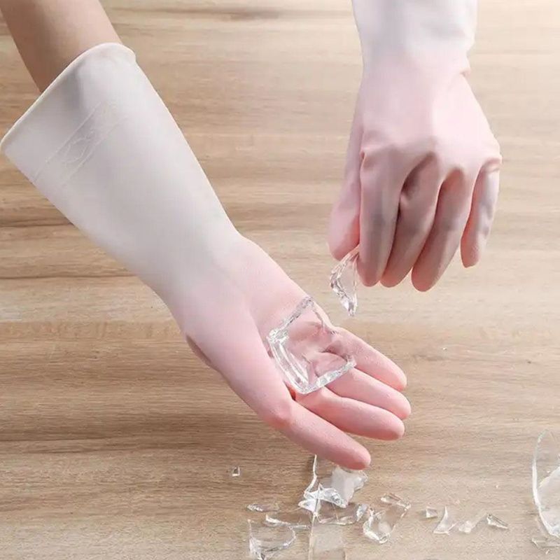3 Pairs/Set Gradient Color Waterproof Latex Gloves Reusable Household Cleaning Gloves Dishwashing  Laundry Non-slip Waterproof Durable Type  Gloves  Protect Your Hands