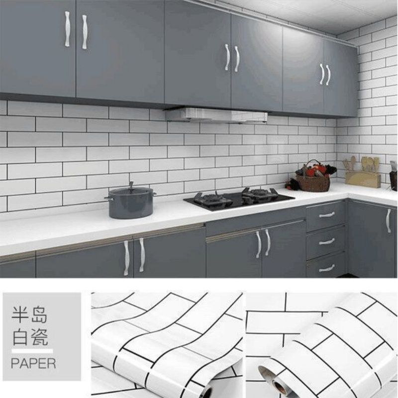 Marble Self-adhesive Kitchen Waterproof And Oil Repellent Sticker Stove Top High Temperature Tile Desktop Wallpaper Furniture Renovation Sticker
