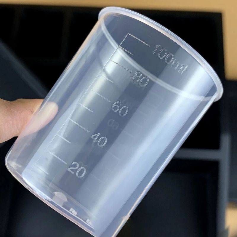 3 PCS /Set 100ML Plastic Measuring Cup  With Graduated Beaker  Reusable Stackable  For Home Kitchen And Laboratory Use