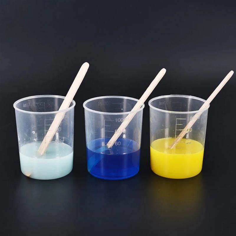 3 PCS /Set 100ML Plastic Measuring Cup  With Graduated Beaker  Reusable Stackable  For Home Kitchen And Laboratory Use
