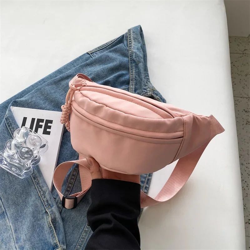 Women New Canvas Leisure Bag  Fashion Crossbody Bag Portable Zipper Canvas Chest Bag Shoulder Bag Waist Bag Sports And Leisure