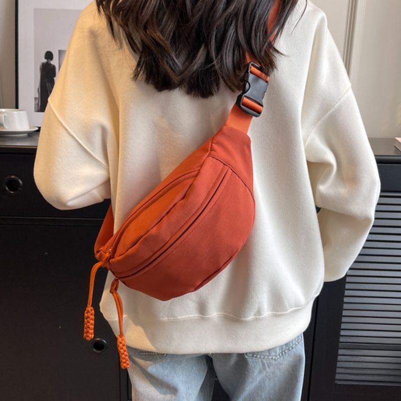Women New Canvas Leisure Bag  Fashion Crossbody Bag Portable Zipper Canvas Chest Bag Shoulder Bag Waist Bag Sports And Leisure