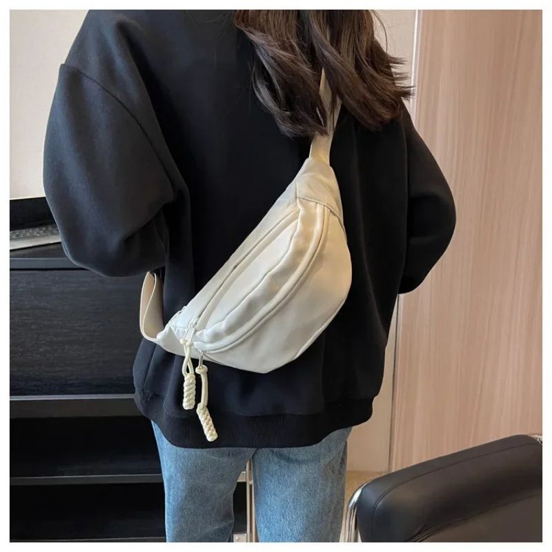 Women New Canvas Leisure Bag  Fashion Crossbody Bag Portable Zipper Canvas Chest Bag Shoulder Bag Waist Bag Sports And Leisure