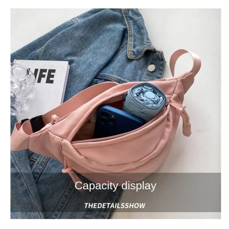 Women New Canvas Leisure Bag  Fashion Crossbody Bag Portable Zipper Canvas Chest Bag Shoulder Bag Waist Bag Sports And Leisure