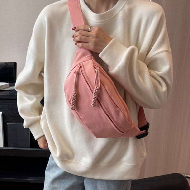 Women New Canvas Leisure Bag  Fashion Crossbody Bag Portable Zipper Canvas Chest Bag Shoulder Bag Waist Bag Sports And Leisure
