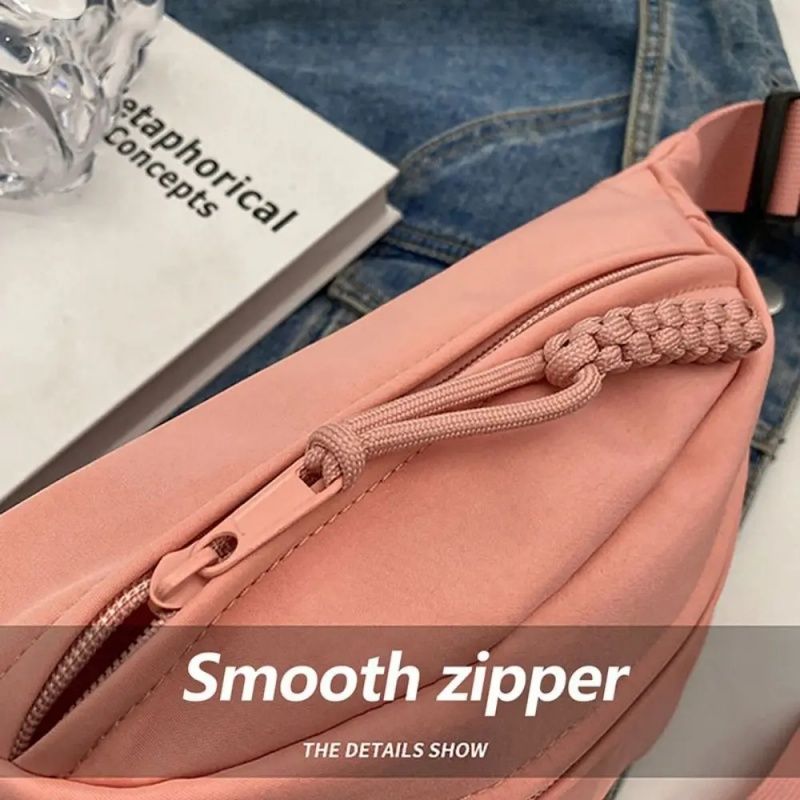 Women New Canvas Leisure Bag  Fashion Crossbody Bag Portable Zipper Canvas Chest Bag Shoulder Bag Waist Bag Sports And Leisure