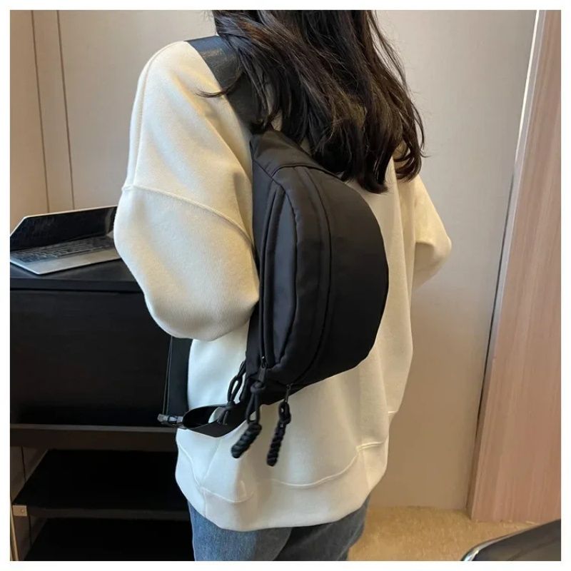 Women New Canvas Leisure Bag  Fashion Crossbody Bag Portable Zipper Canvas Chest Bag Shoulder Bag Waist Bag Sports And Leisure