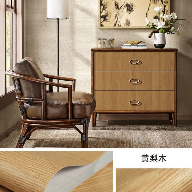 Self-adhesive Wood Grain Stickers Old Furniture Wardrobes Desks Waterproof  Against Moisture  Stickers Renew Imitation Wood  Stickers