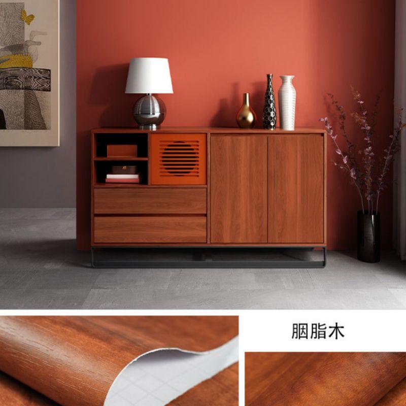 Self-adhesive Wood Grain Stickers Old Furniture Wardrobes Desks Waterproof  Against Moisture  Stickers Renew Imitation Wood  Stickers