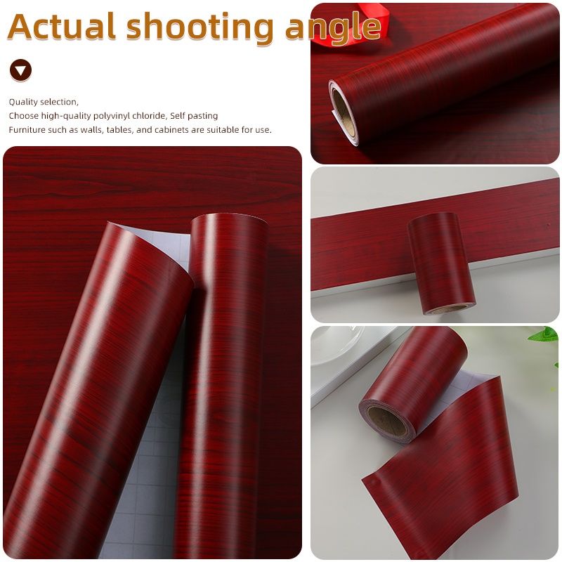 Self-adhesive Wood Grain Stickers Old Furniture Wardrobes Desks Waterproof  Against Moisture  Stickers Renew Imitation Wood  Stickers