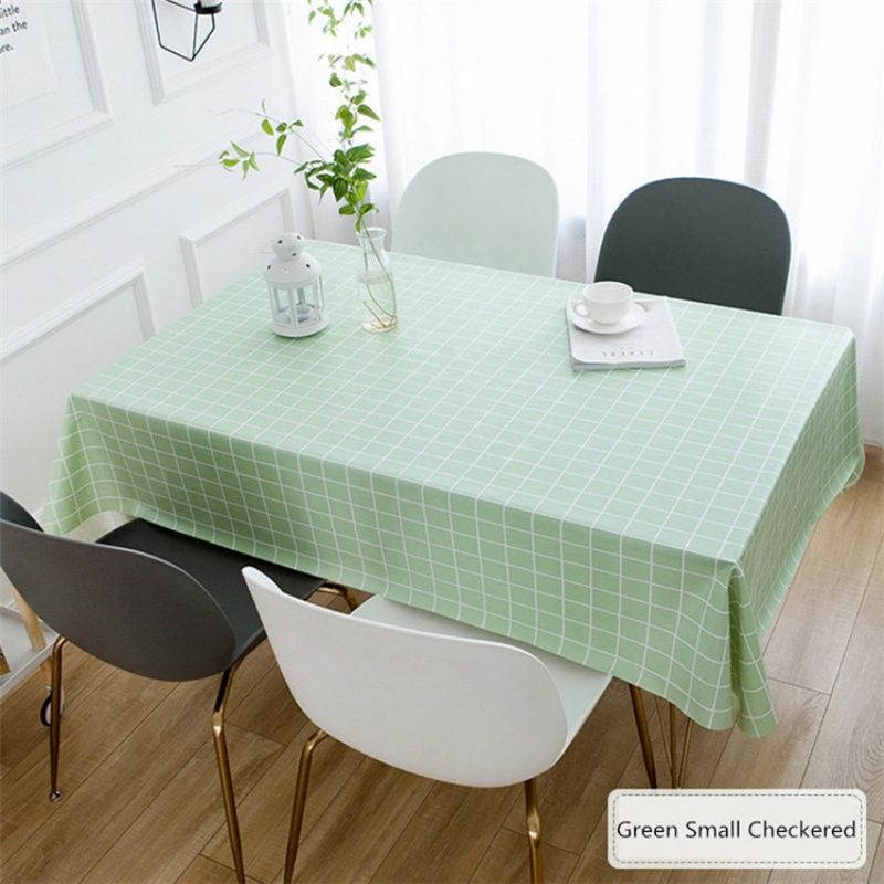 PVC Tablecloth Simple Waterproof And Oil-proof Table Cloth  Kitchen Living Room  Tablecloth Nordic Checkered Coffee Table Tablecloth