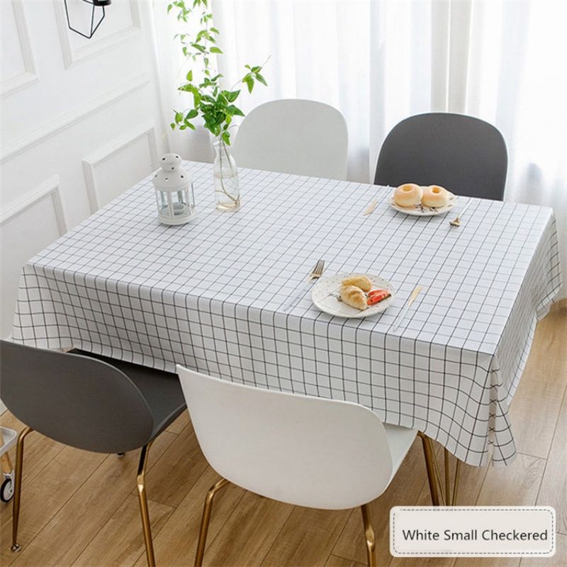 PVC Tablecloth Simple Waterproof And Oil-proof Table Cloth  Kitchen Living Room  Tablecloth Nordic Checkered Coffee Table Tablecloth
