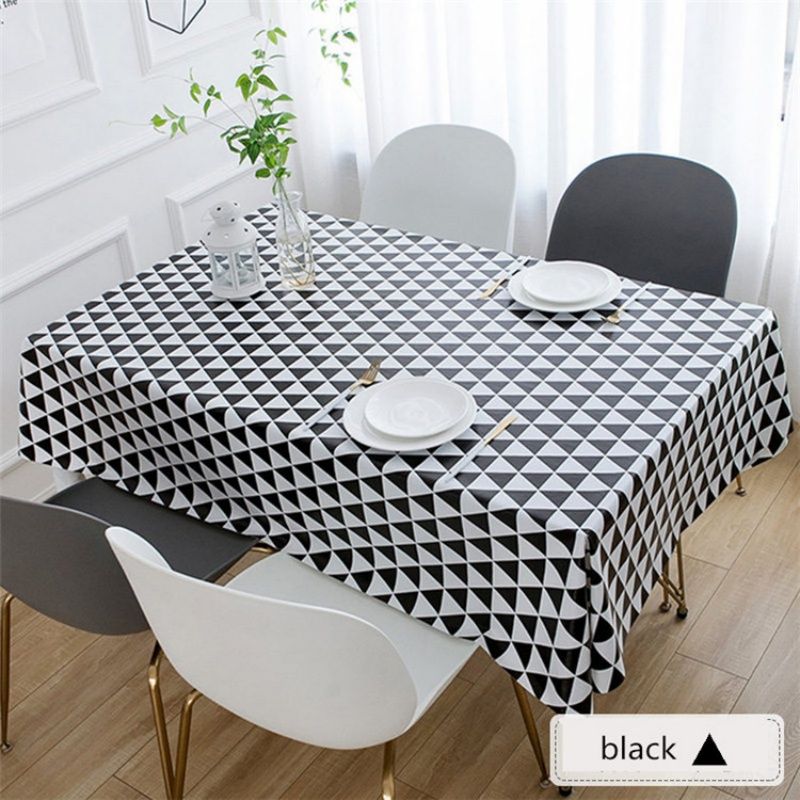 PVC Tablecloth Simple Waterproof And Oil-proof Table Cloth  Kitchen Living Room  Tablecloth Nordic Checkered Coffee Table Tablecloth