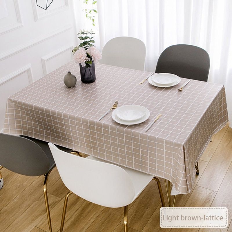 PVC Tablecloth Simple Waterproof And Oil-proof Table Cloth  Kitchen Living Room  Tablecloth Nordic Checkered Coffee Table Tablecloth