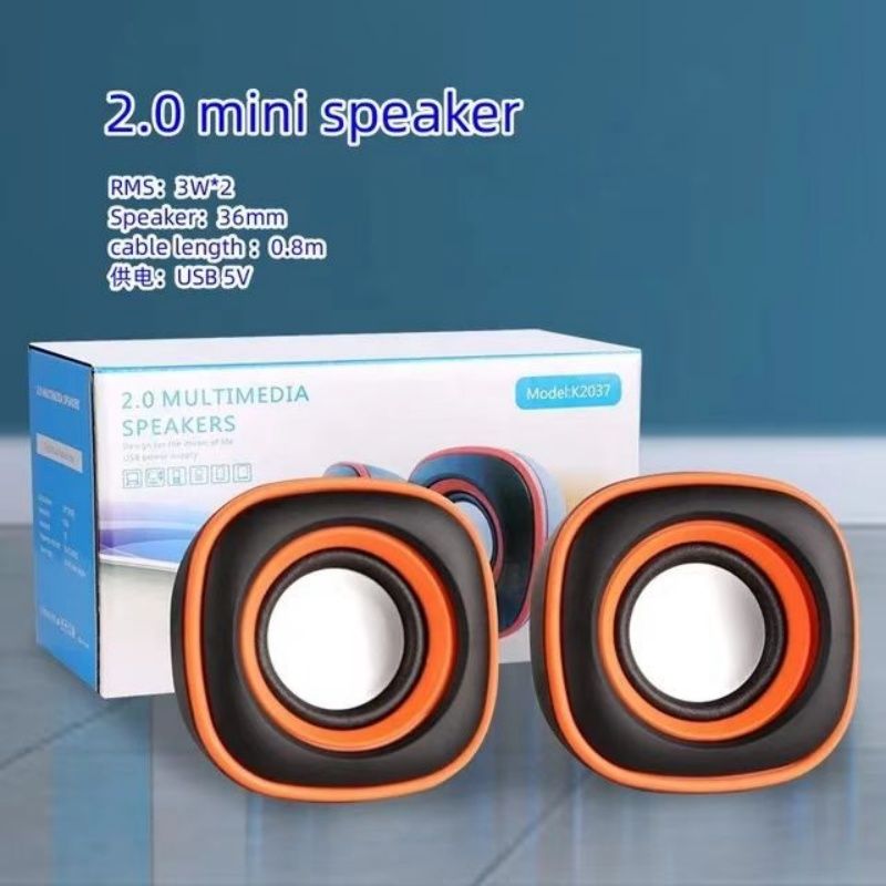 Computer Small Audio Mini Desktop Computer  Laptop Sound Equipment Multimedia USB Wired Speaker Portable Home 2.0 Horn Subwoofer Speaker Small Body Big Power Fashionable Appearance Computer Must