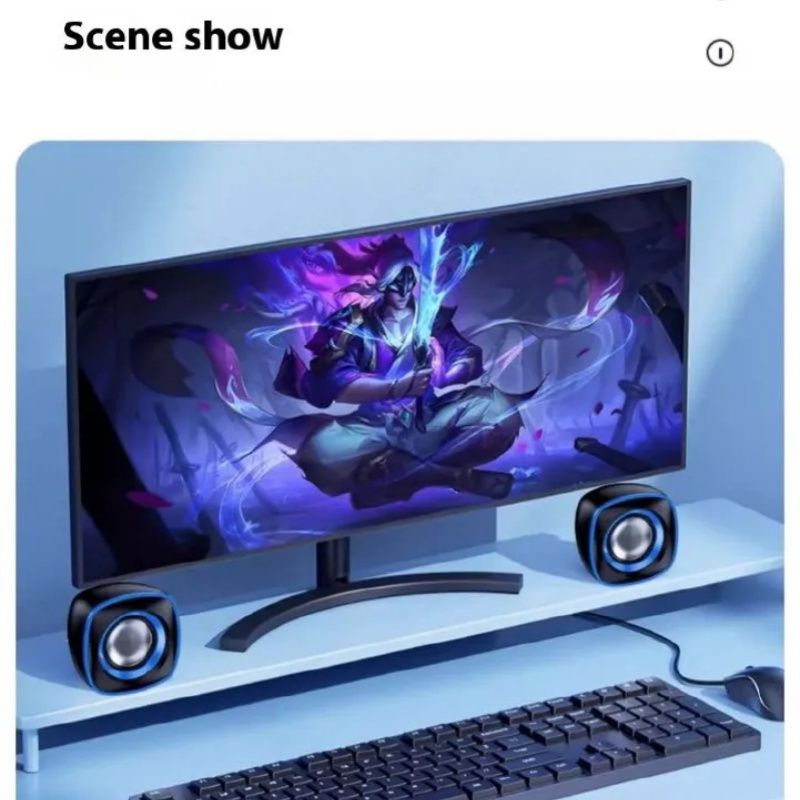 Computer Small Audio Mini Desktop Computer  Laptop Sound Equipment Multimedia USB Wired Speaker Portable Home 2.0 Horn Subwoofer Speaker Small Body Big Power Fashionable Appearance Computer Must