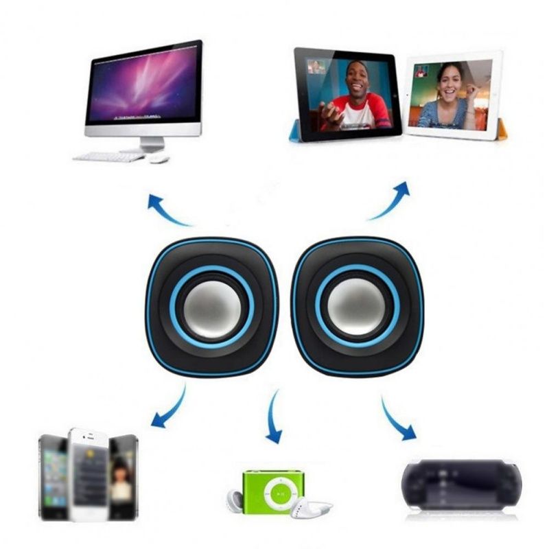 Computer Small Audio Mini Desktop Computer  Laptop Sound Equipment Multimedia USB Wired Speaker Portable Home 2.0 Horn Subwoofer Speaker Small Body Big Power Fashionable Appearance Computer Must