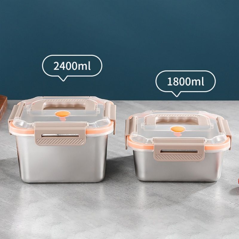 316 Stainless Steel Fresh-keeping Box  Large Capacity Refrigerator  Storage  Food Fruit Reusable  Leak-proof Food Container For Outdoor Picnic Camping  School Lunch  Storage Bento Box
