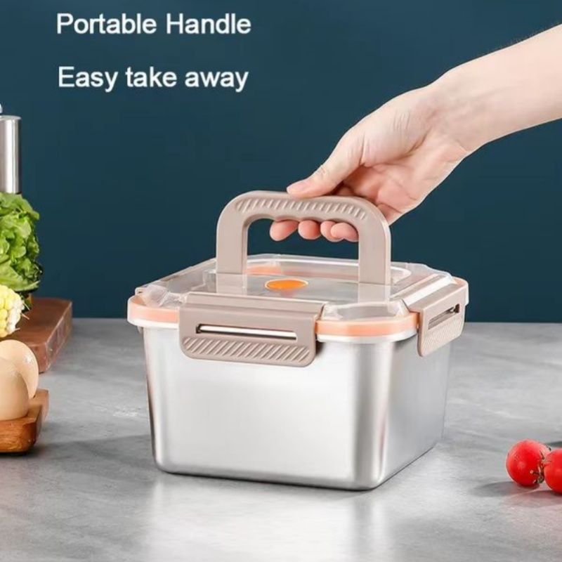 316 Stainless Steel Fresh-keeping Box  Large Capacity Refrigerator  Storage  Food Fruit Reusable  Leak-proof Food Container For Outdoor Picnic Camping  School Lunch  Storage Bento Box