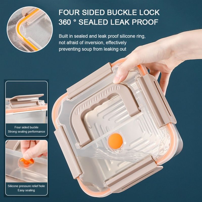 316 Stainless Steel Fresh-keeping Box  Large Capacity Refrigerator  Storage  Food Fruit Reusable  Leak-proof Food Container For Outdoor Picnic Camping  School Lunch  Storage Bento Box