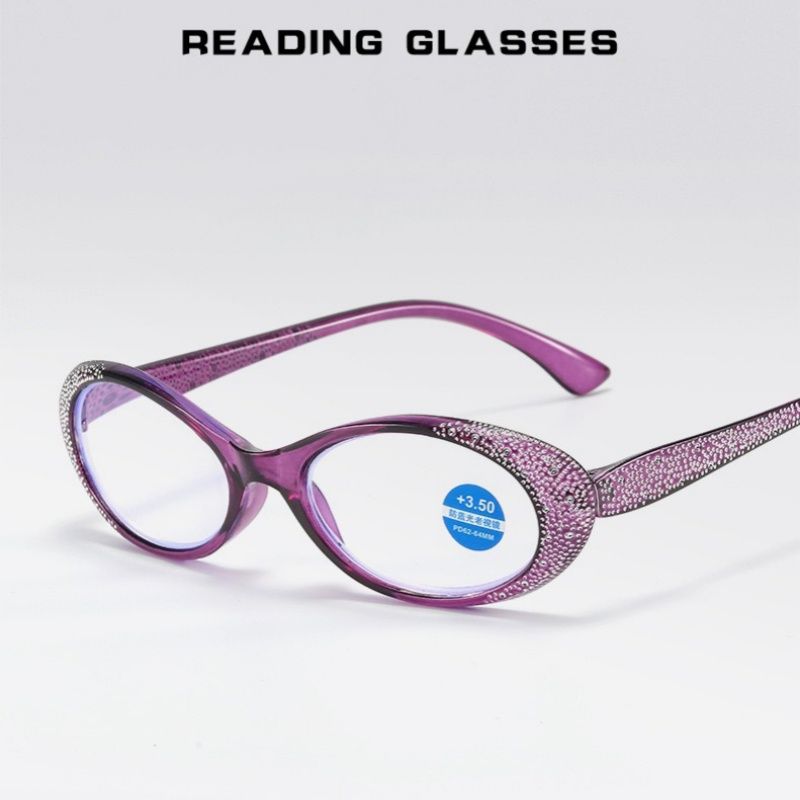 Luxury Fashion Lady Reading Glasses Anti Blue Light  Diamond Cat Eye Vintage Transparent  Reading Glasses Intellectual Elegance