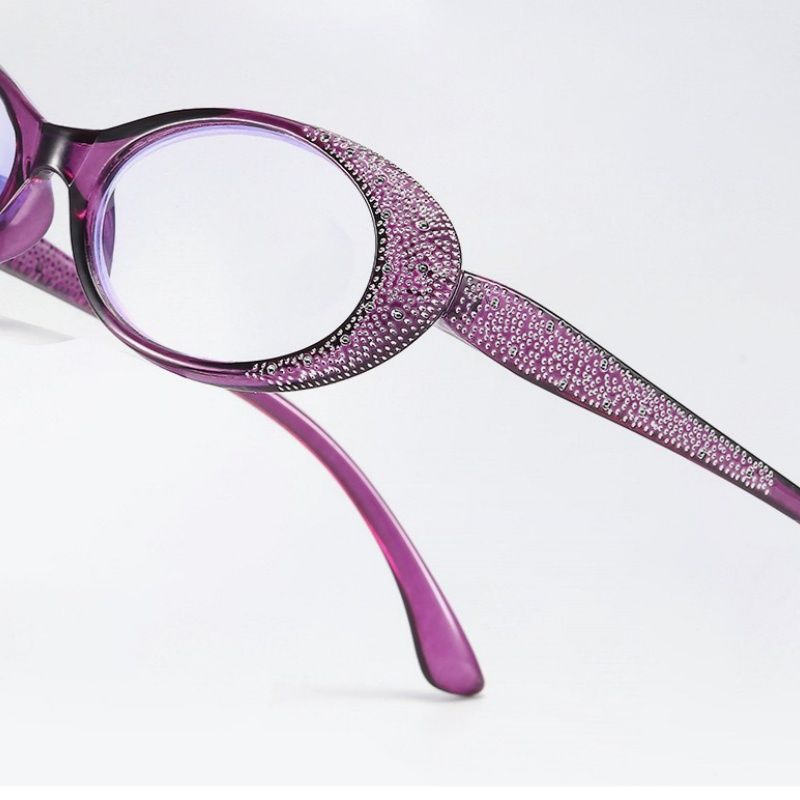 Luxury Fashion Lady Reading Glasses Anti Blue Light  Diamond Cat Eye Vintage Transparent  Reading Glasses Intellectual Elegance