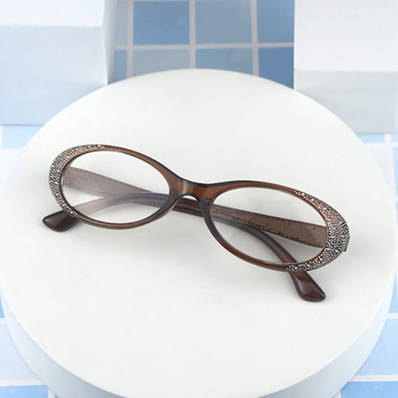 Luxury Fashion Lady Reading Glasses Anti Blue Light  Diamond Cat Eye Vintage Transparent  Reading Glasses Intellectual Elegance