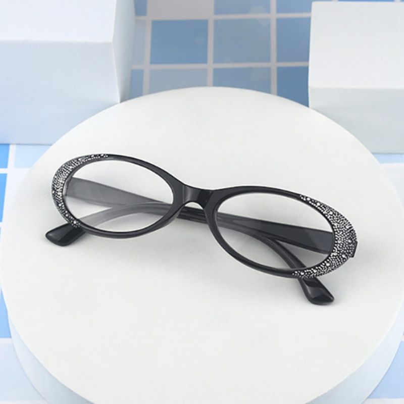 Luxury Fashion Lady Reading Glasses Anti Blue Light  Diamond Cat Eye Vintage Transparent  Reading Glasses Intellectual Elegance