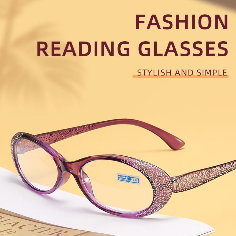 Luxury Fashion Lady Reading Glasses Anti Blue Light  Diamond Cat Eye Vintage Transparent  Reading Glasses Intellectual Elegance