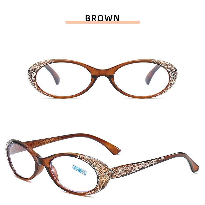 Luxury Fashion Lady Reading Glasses Anti Blue Light  Diamond Cat Eye Vintage Transparent  Reading Glasses Intellectual Elegance