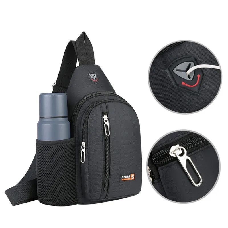 Men's Chest Bag, Large-capacity Leisure Waterproof   Crossbody Bag ,Portable Outdoor Sports Fashionable Bag  Tide Brand Bag