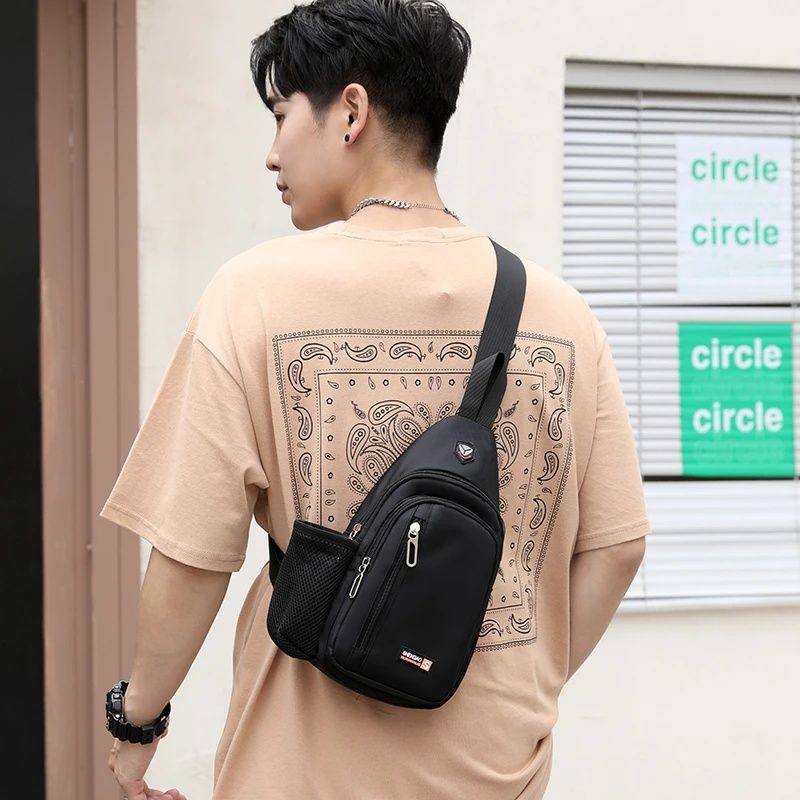 Men's Chest Bag, Large-capacity Leisure Waterproof   Crossbody Bag ,Portable Outdoor Sports Fashionable Bag  Tide Brand Bag