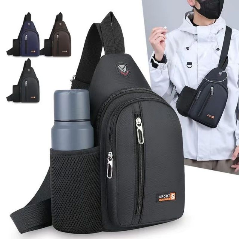 Men's Chest Bag, Large-capacity Leisure Waterproof   Crossbody Bag ,Portable Outdoor Sports Fashionable Bag  Tide Brand Bag