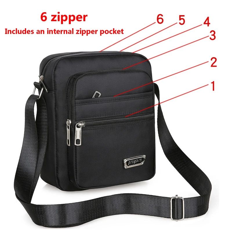 Men Single Shoulder Crossbody Bags  Leisure Multifunction Multi Layer  Shoulder Sling Pack Thickened Nylon Cloth Material Is Waterproof And Breathable Outdoor Storage Bag