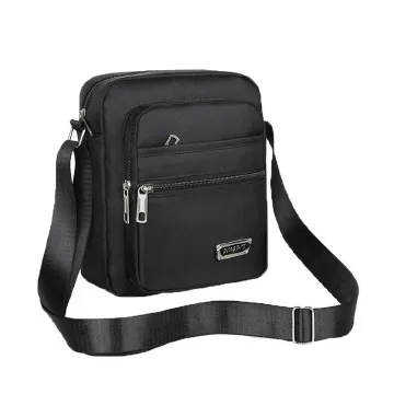 Men Single Shoulder Crossbody Bags  Leisure Multifunction Multi Layer  Shoulder Sling Pack Thickened Nylon Cloth Material Is Waterproof And Breathable Outdoor Storage Bag Six zipper black
